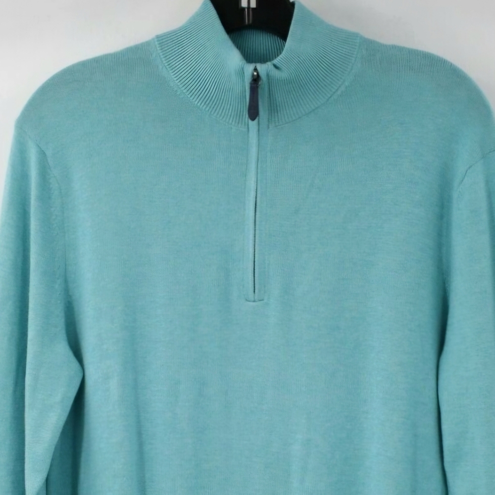 Vineyard Vines Cashmere Blend ¼ Zip Sweater Size XXL Color Aquamarine 😍 - Picture 1 of 11